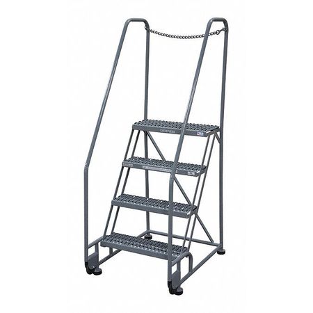 Cotterman 70 in H Steel Tilt and Roll Ladder, 4 Steps, 350 lb Load Capacity 4STR26A1E20B8D3C1P6
