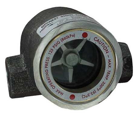 DWYER INSTRUMENTS Double Sight Flow Indicator, 316 SS, 1/2In SFI-300SS-1/2