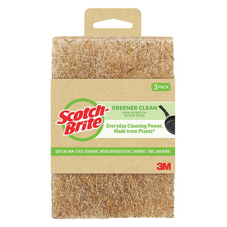 Scotch-Brite Scouring Pad, 6"L, 4"W, Brown, PK3 97223-3-12