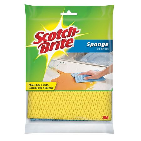 Scotch-Brite Sponge, 7.8"x 6.8", Color Varies, PK2 9055
