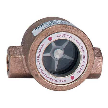 DWYER INSTRUMENTS Single Sight Flow Indicator, Bronze, 1/4In SFI-100-1/4
