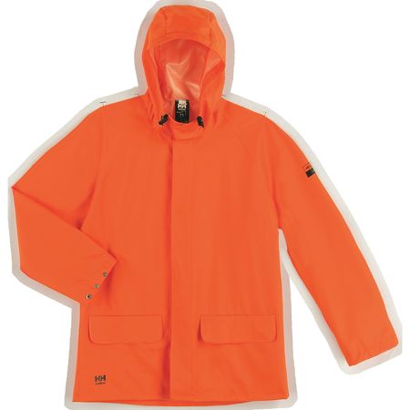 HELLY HANSEN Rain Jacket, PVC/Polyester, Orange, L 70129_290-L
