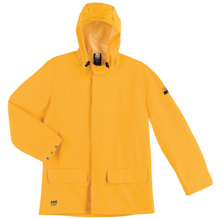 HELLY HANSEN Rain Jacket, PVC/Polyester, Yellow, L 70129_310-L