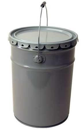 Zoro Select Pail, Open Head, Round, 5 gal, Steel, Gray OH5-26/C24EPS-G