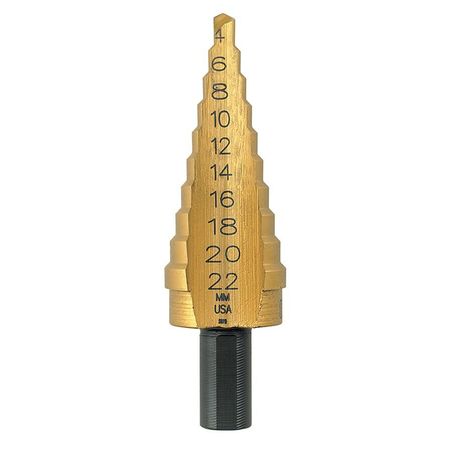 IRWIN HSS Step Drill Bit 10 Sizes, 4mm to 22mm 16104