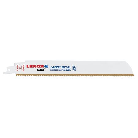 LENOX 12" L x 10 TPI Metal Cutting Bi-metal Reciprocating Saw Blade, 5 PK 2110012110GR