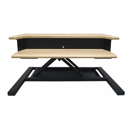 Luxor Standing Desk, 23-1/2" D, 32" W, 5-3/4" to 15-3/4" H, White Oak, Medium Density Fiberboard with PVC CVTR PRO-WO