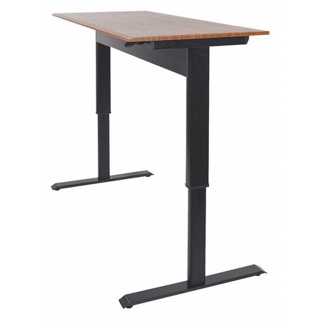 LUXOR Adjustable Desk, 29-1/2" D, 48" W, 27-1/2" to 44-1/2" H, Teak SPN48F-BK/TK