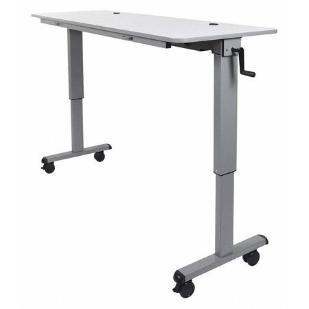 LUXOR Rectangle FlipTop Table, 59" W, 30" to 45-1/4" H, Gray STAND-NESTC-60