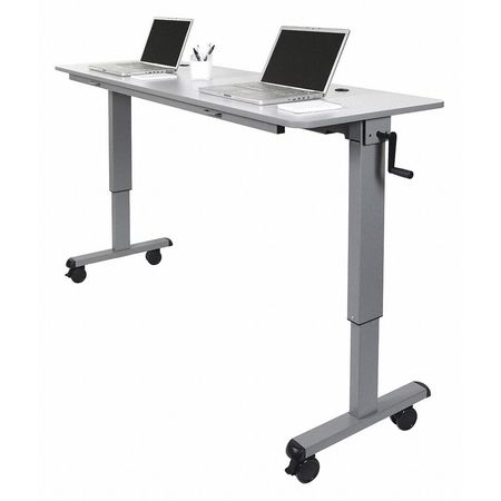 LUXOR Rectangle FlipTop Table, 71" W, 30" to 45-1/4" H, Gray STAND-NESTC-72