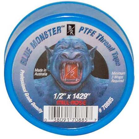 Blue Monster Thread Sealant Tape, 1/2" W, Blue 70885