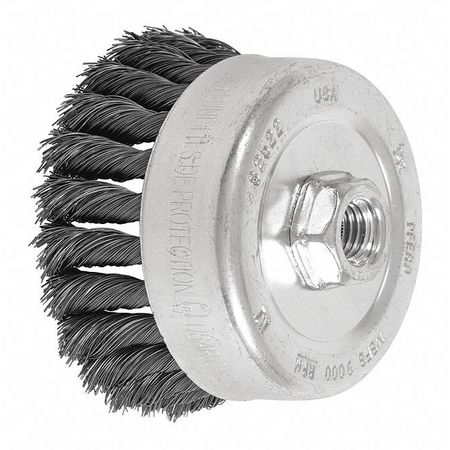 PFERD 4" Knot Wire Cup Brush - .014 CS Wire, 5/8-11 Thread (ext.) 82522