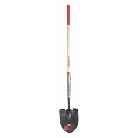 Razor-Back Round Point Shovel, Forged Steel Blade, 48 in L Hard Wood Handle 2593600