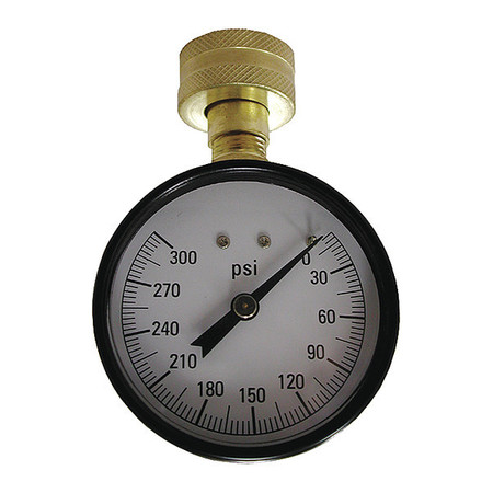 JONES STEPHENS Water Test Gauge, 300 PSI J66300