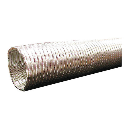 Jones Stephens Flexible Aluminum Ducting, 4"x8 ft., Aluminum, 4" W, 8 ft. L D04032