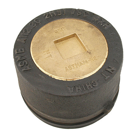 JONES STEPHENS Cast Iron, Plug: Countersunk, Cleanout with Gasket C36116