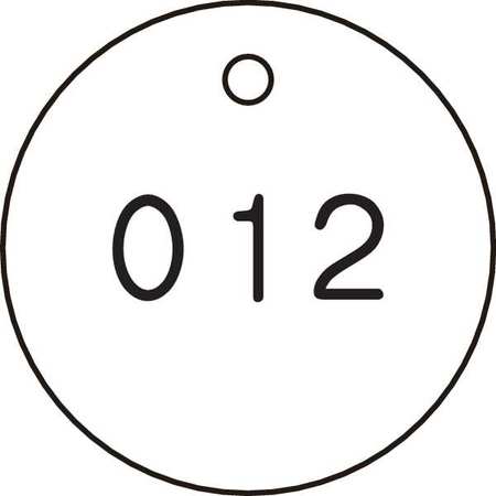 ZORO SELECT Numbered Tag, 1-1/4In, Black/White, 201-300 22CN36