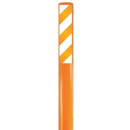 Zoro Select Flexible Marker Stake, Fiberglass, White/Orange on Orange FMK611ORORWT