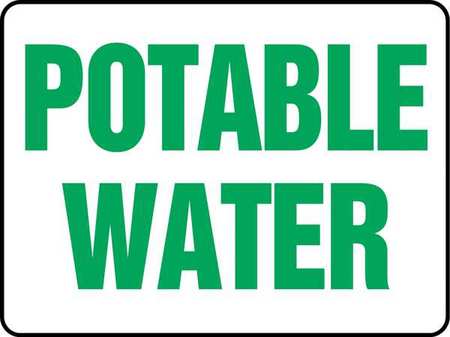 ACCUFORM Potable Water Sign, 10" Height, 14" Width, Plastic, Rectangle, English MCAW501VP