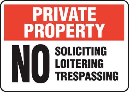 ACCUFORM Private Property Sign, Adhsv Vnyl, 10X14In MATR969VS