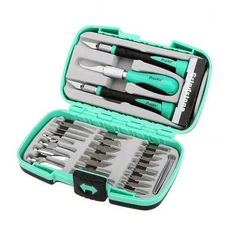 Eclipse Hobby Knife Set, Rubber/Steel, Green, 30 Pc PD-395A