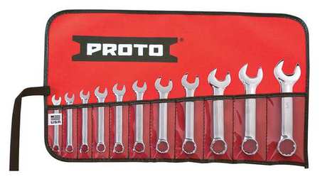 PROTO Combo Wrench Set, Short, SAE, 12 Pt, 11 PC J1200ES-11