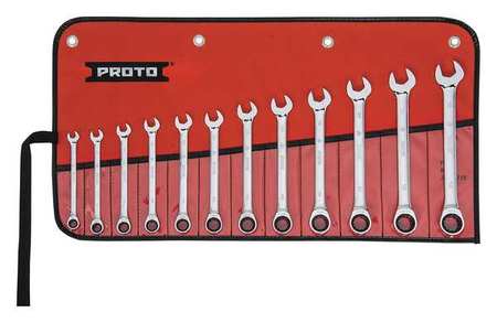 Proto Ratcheting Wrench Set, Combination JSCRMT-12S