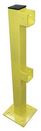 ZORO SELECT End Post, 45 In., Yellow, Steel 22DN08