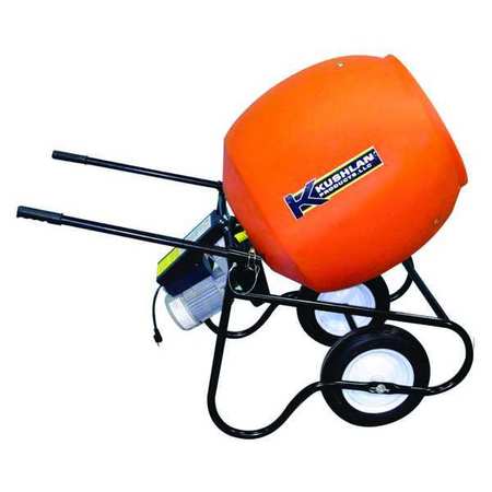 KUSHLAN PRODUCTS Wheelbarrow Mixer, 6 cu ft, 115V, 3/4 HP 600DD