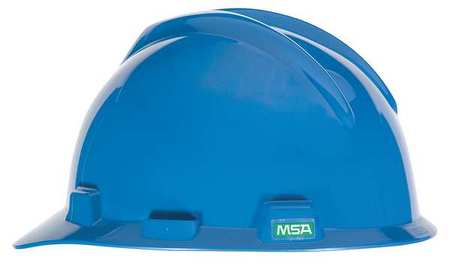 Msa Safety Front Brim Hard Hat, Type 1, Class E, Pinlock (4-Point), Blue 466355