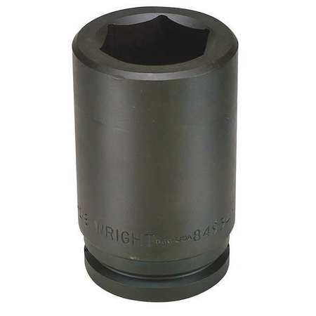 WRIGHT TOOL 1 1/2 in Drive Impact Socket 3 1/8 in Size, Deep Socket, black oxide 84950