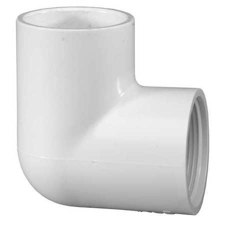 Zoro Select PVC Elbow, 90 Degrees, Socket x FNPT, 2 in Pipe Size 407020