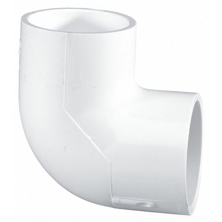 Zoro Select PVC 90 Degree Elbow, Socket x Socket, 2 in Pipe Size 406020BC