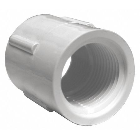 Zoro Select PVC Coupling, FNPT x FNPT, 3/4 in Pipe Size 430007