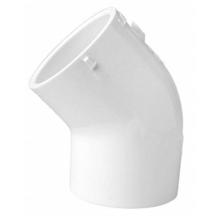 Zoro Select PVC Elbow, 45 Degrees, Socket x Socket, 4 in Pipe Size 417040