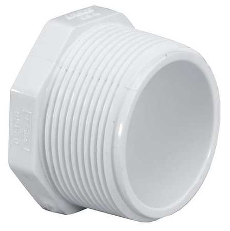 ZORO SELECT PVC Plug, MNPT, 3/4 in Pipe Size 450007