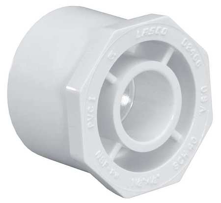 Zoro Select PVC Reducing Bushing, Spigot x Socket, 1/2 in x 3/8 in Pipe Size 437073