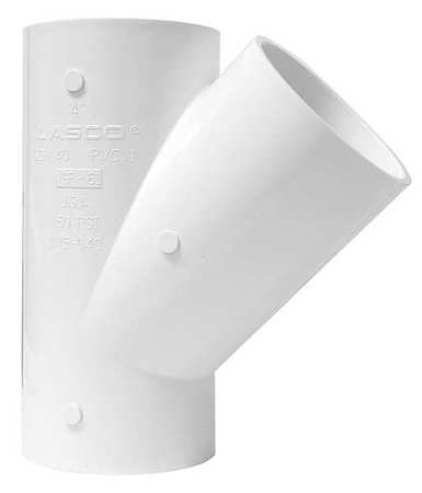 Zoro Select PVC Wye, Socket x Socket, 4 in Pipe Size 475040