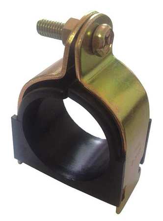 ZORO SELECT Cushioned Clamp, 2In, Galv Gold Steel 22FP77