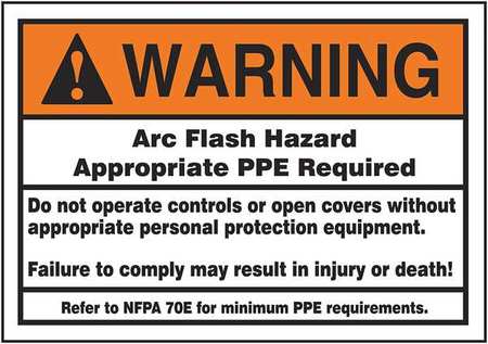 ACCUFORM Label, 5x7, Warning Arc Flash Hazard LELC387