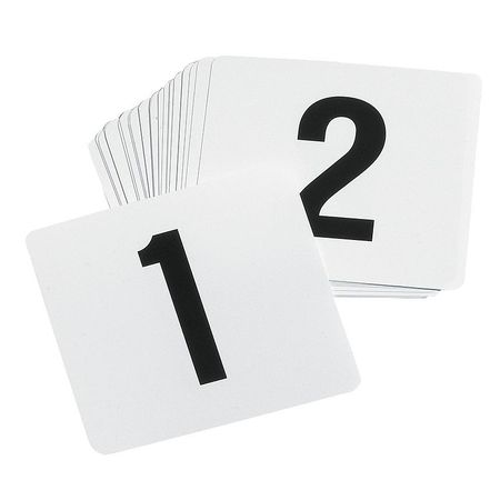 Tablecraft Number CardSet, 1-100, Plastic, White, PK100 TN100