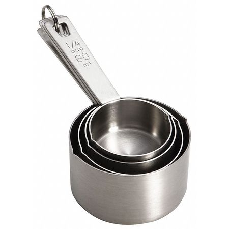 Tablecraft Stainless Steel Measuring Cup Set, 1/4, 1/3, 1/2, 1 725