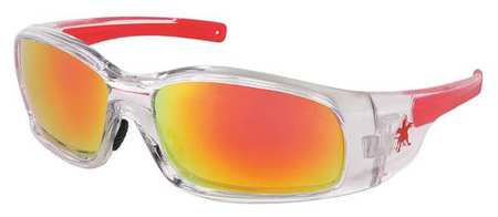 MCR SAFETY Safety Glasses, Red Scratch-Resistant SR14R