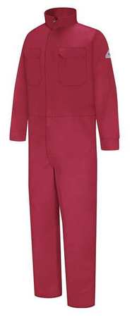 VF IMAGEWEAR Flame Resistant Coverall, Red, 100% Cotton, 44 CEB2RD RG 44