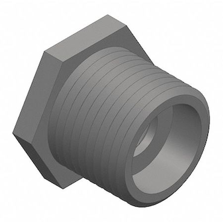 Zoro Select PVC Bushing, FNPT x FNPT, 3/8 in x 1/4 in Pipe Size 839-052