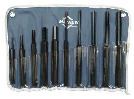 Mayhew Drive Pin Punch Set, 10 Pieces, Steel 61511