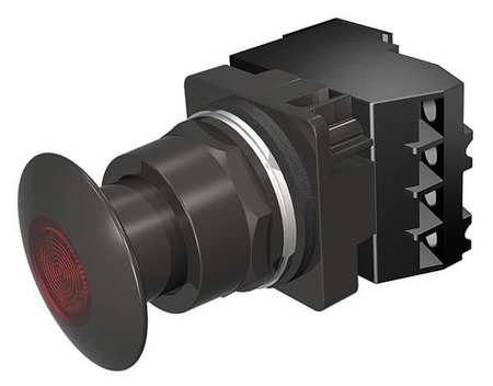 SIEMENS Illuminated Push Button, 30 mm, 1NO/1NC, Red 52BP2E2AB
