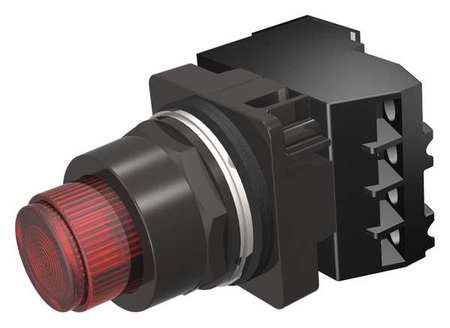 SIEMENS Illuminated Push Button, 30 mm, 1NO/1NC, Red 52BT6G2AB