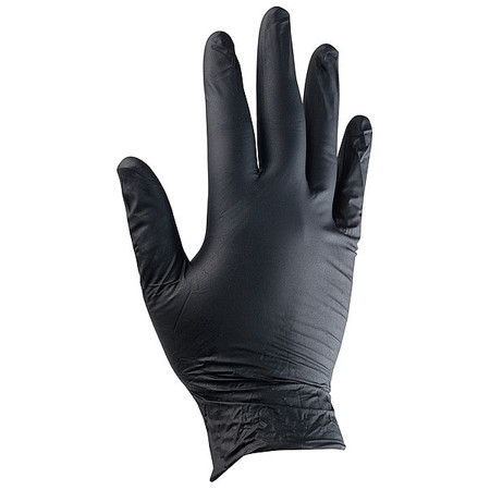 CONDOR Disposable Gloves, 5.5 mil Palm, Nitrile, Powder-Free, L, 50 PK, Black 22LD90