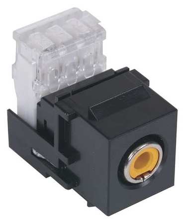 HUBBELL PREMISE WIRING Snap Fit Connector, Yellow/Black, RCA SFRC110Y